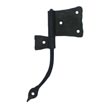 102.05L-RT - Original Flag Cabinet Hinge - Left Mount w/ Handforged Rat Tail & Support Flag - 1 3/4" Flag x 5" Post