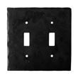 902TS - Forged Iron Switch Cover Plate - 2 Gang Toggle - Flat Black