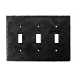 903TS - Forged Iron Switch Cover Plate - 3 Gang Toggle - Flat Black