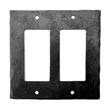 912FS - Forged Iron Switch Cover Plate - 2 Gang Flip Switch - Flat Black