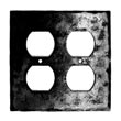 922SO - Forged Iron Outlet Cover Plate - 2 Gang Standard - Flat Black