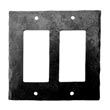 932FO - Forged Iron Outlet Cover Plate - 2 Gang Flip - Flat Black